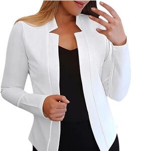 Elegant White Women's Jacket Size M